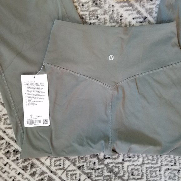 NWT Lululemon Align Wide Leg Crop Grey Sage Size 2 4 - Picture 3 of 8